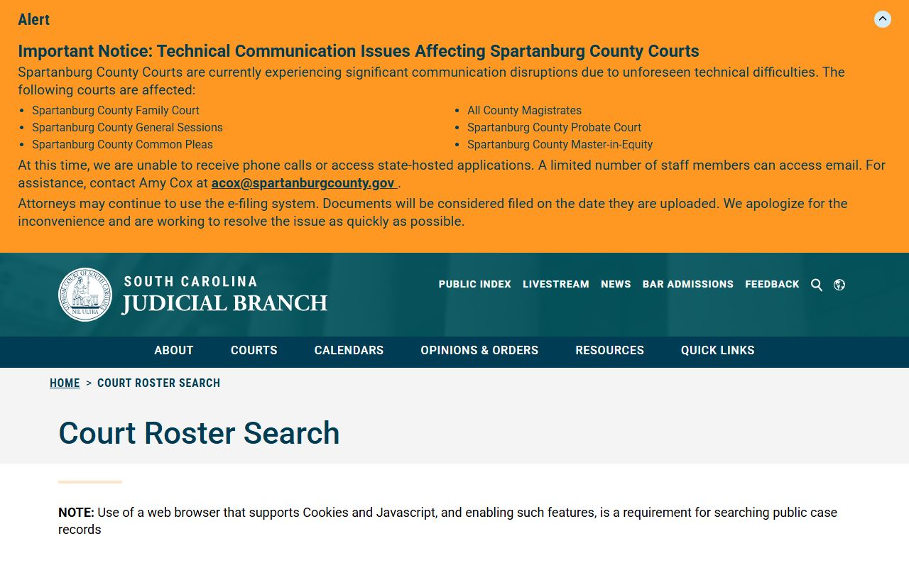 Calhoun County court records state court roster search