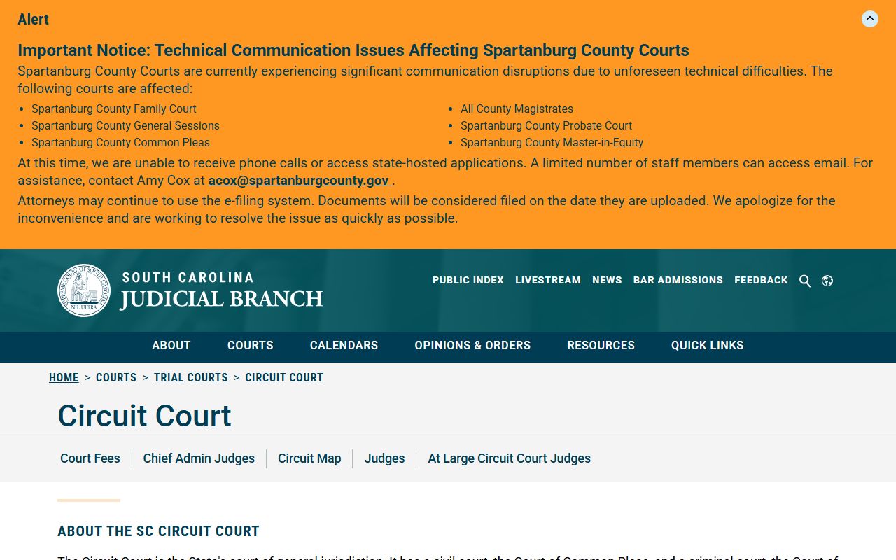 Calhoun County Circuit Court records South Carolina Circuit Court overview