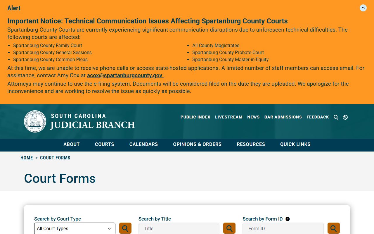 Calhoun County court records state court forms and roster resources