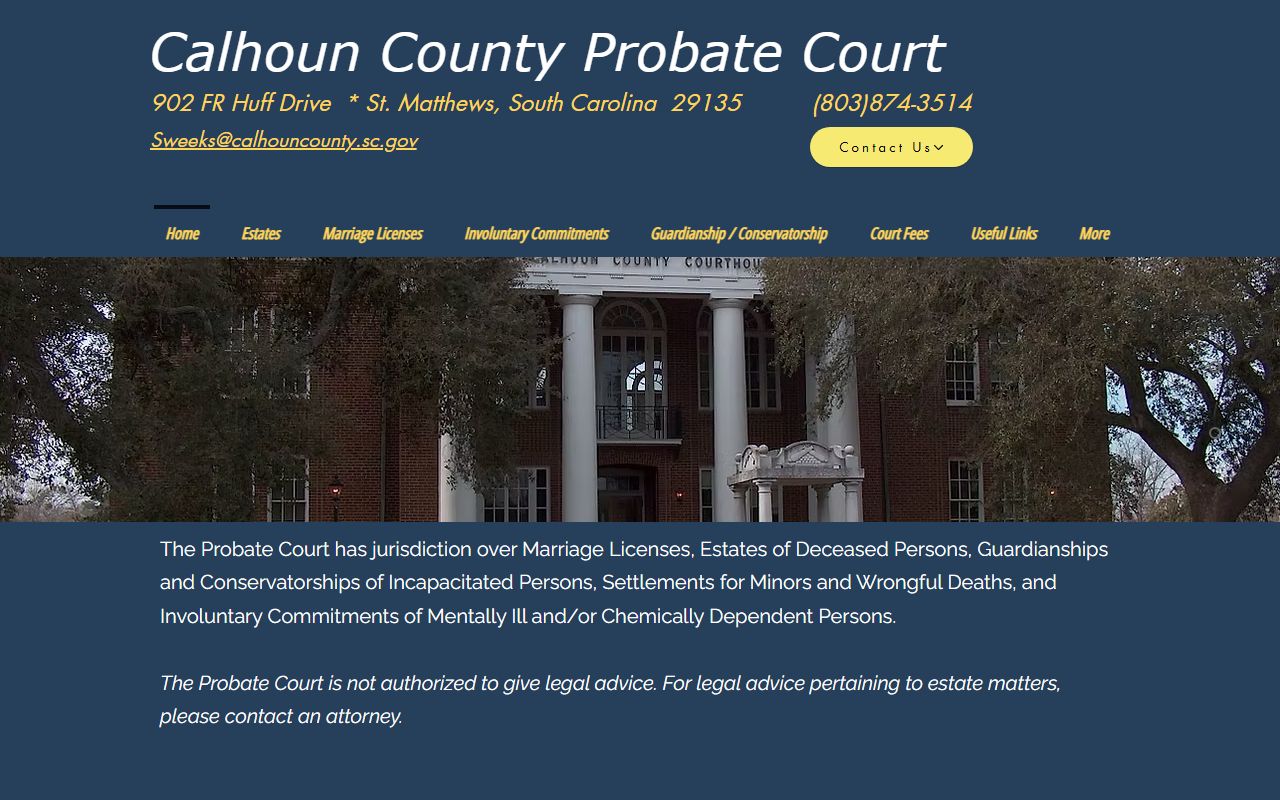 Calhoun County probate records Probate Court website
